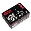 Office Jansan | ACCO A7072100B Large Binder Clips - Black/Silver (1-Dozen) image number 2