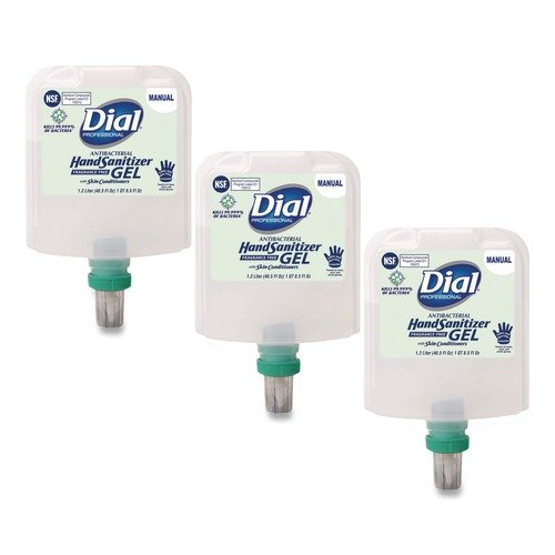 Cleaning & Janitorial Supplies | Dial Professional 19717CT 1.2 Liter Antibacterial Foaming Hand Sanitizer Refill for Dial 1700 V Dispenser - Fragrance-Free (3/Carton) image number 0