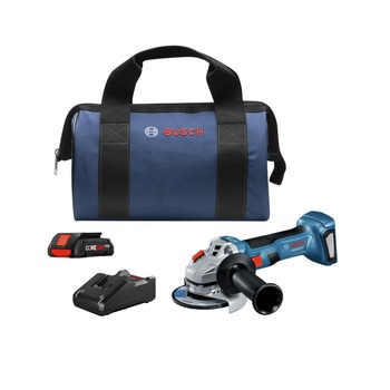 Bosch GWS18V-8B15 18V EC Brushless Lithium-Ion 4-1/2 in. Cordless Connected Angle Grinder Kit with No Lock-On Paddle Switch (4 Ah)