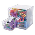  | Deflecto 350301 6 in. x 7.2 in. x 6 in. 4 Compartments 4 Drawers Stackable Plastic Cube Organizer - Clear image number 6