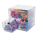 Office Jansan | Deflecto 350301 6 in. x 7.2 in. x 6 in. 4 Compartments 4 Drawers Stackable Plastic Cube Organizer - Clear image number 6