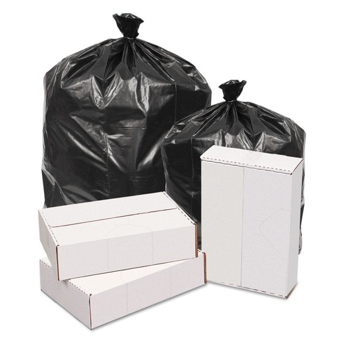 Trash Bags | GEN H7658UK G 60 gal. 1.6 mil Waste Can Liners - Black (10 Bags/Roll, 10 Rolls/Carton) image number 0