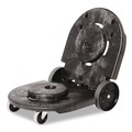 Dollies | Rubbermaid Commercial FG264600BLA 20.25 in. x 45 in. x 8 in. 300 lbs. Capacity 2-Container Tandem Dolly - Black image number 4