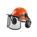 Protective Head Gear | Husqvarna 592752601 Functional Forest Chainsaw Helmet with Metal Mesh Face Shield - Orange image number 0