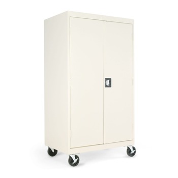 Alera ALECM6624PY 36 in. x 66 in. x 24 in. Mobile Storage Cabinet with Adjustable Shelves - Putty