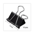 Office Jansan | Universal UNV10199 Binder Clips - Mini, Black/Silver (1 Dozen) image number 3