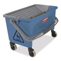 Mop Buckets | Rubbermaid Commercial FGQ93000BLUE 3 gal. Microfiber Finish Bucket with Lid - Blue image number 3