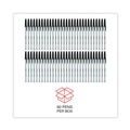 Office Jansan | Universal UNV15613 Medium 1 mm Ballpoint Stick Pen Value Pack - Black Ink, Gray/Black Barrel (60/Pack) image number 4