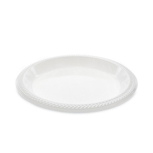 Office Jansan | Pactiv Corp. MI10 10.25 in. Diameter Meadoware Impact Plastic Plate Dinnerware - White (500/Carton) image number 0