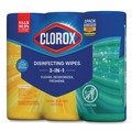 Cleaning & Janitorial Supplies | Clorox 30112 7 in. x 8 in. 1-Ply Disinfecting Wipes - Fresh Scent/Citrus Blend (35/Canister, 3/Pack, 5 Packs/Carton) image number 2