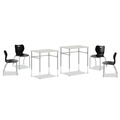 Office Desks & Workstations | HON HSS4L-18B.E.ON.PLAT 20 in. x 26 in. x 23 in. to 33 in. SmartLink Rectangle Student Desk with SmartLink Four-Leg Onyx Chair Bundle (2 Desks/Carton, 4 Chairs/Carton) image number 0