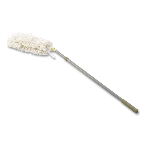  | Rubbermaid Commercial FGT12000GY00 HiDuster 51 in. Overhead Duster Handle with Angled Launderable Head - Gray/White image number 0