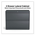  | Alera 25487 36 in. x 18.63 in. x 28 in. 2 Legal/Letter/A4/A5 Size Lateral File Drawers - Charcoal image number 2
