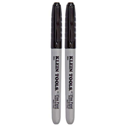 Klein Tools 98554 Fine Point Permanent Markers - Black (2/Pack) image number 0