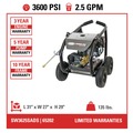 Pressure Washers | Simpson 65202 Super Pro 3600 PSI 2.5 GPM Direct Drive Small Roll Cage Professional Gas Pressure Washer with AAA Pump image number 11