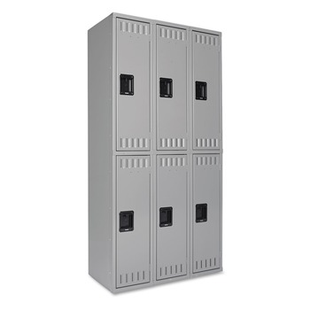 Tennsco 36 in. x 18 in. x 72 in. Triple Stack Double Tier Locker - Medium Gray