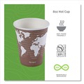 Cups and Lids | Eco-Products EP-BHC8-WAPK 8 oz. World Art Renewable and Compostable Paper Hot Cups - Brown/White (50/Pack) image number 5