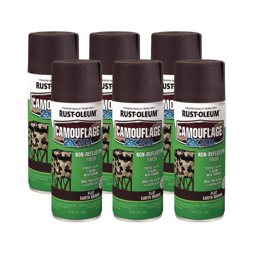 Office Jansan | Rust-Oleum 279178 12 oz. Aerosol Can Camouflage Spray Paint - Flat Earth Brown (6/Carton) image number 0