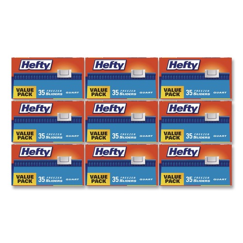 Food Service | Hefty 00R88079 7 in. x 8 in. 32 oz. Slider Stand and Fill Freezer Storage Bags - Clear (315/Carton) image number 0