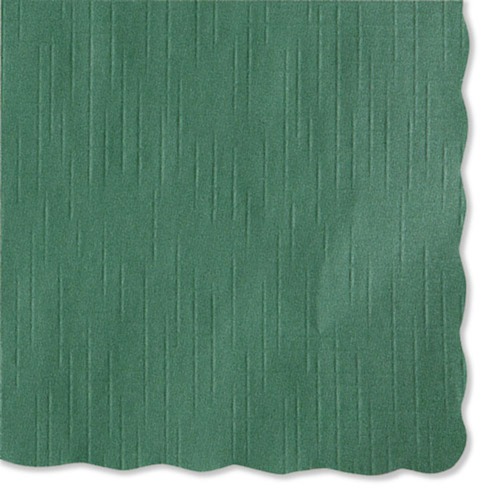  | Hoffmaster 310528 9-1/2 in. x 13.50 Solid Color Scalloped Edge Placemats - Hunter Green (1000/Carton) image number 0