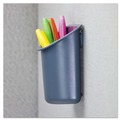 Office Jansan | Universal UNV08193 4.25 in. x 2.5 in. x 5 in. Wall Mount Recycled Plastic Cubicle Pencil Cup - Charcoal image number 3
