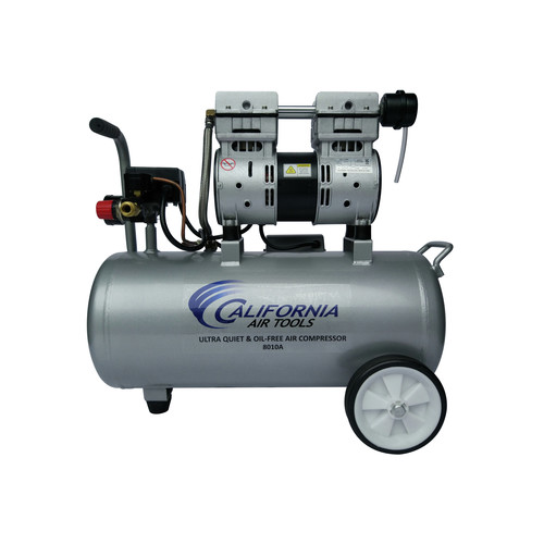 Portable Air Compressors | California Air Tools CAT-8010A 1 HP 8 Gallon Ultra Quiet and Oil-Free Aluminum Tank Wheelbarrow Air Compressor image number 0