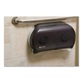 Cleaning & Janitorial Supplies | San Jamar R4000TBK 9 in. Roll 19 in. x 5.25 in. x 12 in. Twin Jumbo Classic Tissue Dispenser - Transparent Black Pearl image number 7