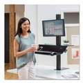 Fellowes Mfg Co. 8080101 Lotus VE 29 in. x 28.50 in. x 42.50 in. Single Monitor Sit-Stand Workstation - Black image number 3