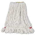 Mops | Rubbermaid Commercial FGA21106WH00 Web Foot Small Shrinkless Cotton/Synthetic Wet Mop Head with 1 in. Headband - White (6/Carton) image number 0