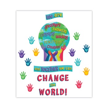 Carson-Dellosa 47-Piece 24.7 in. x 20 in. One World Motivational Bulletin Board Set - Multicolor