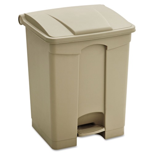 Trash & Waste Bins | Safco 9922TN 17 Gallon Large Capacity Plastic Step-On Receptacle - Tan image number 0