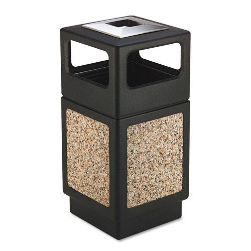 Trash & Waste Bins | Safco 9473NC Canmeleon 38-Gallon Aggregate Panel Ash Urn/Side Open image number 0