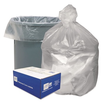 Good 'n Tuff 40 in. x 46 in. 45-Gallon 10 mic. Waste Can Liners - Natural (250/Carton)