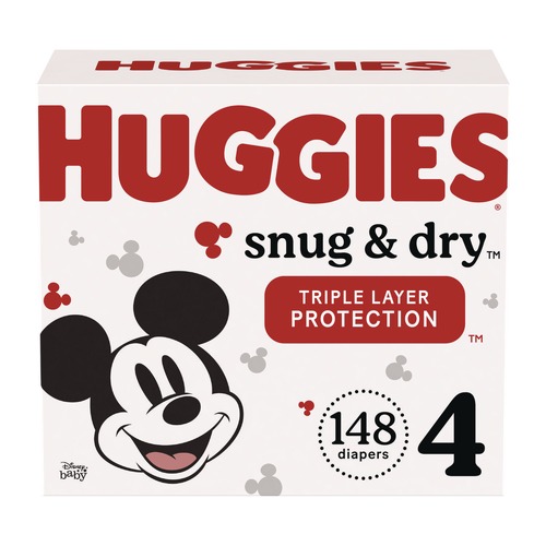 Cleaning & Janitorial Supplies | Kimberly-Clark 56457 Snug and Dry 22 lbs. to 37 lbs. Diapers - Size 4 (148/Carton) image number 0
