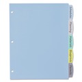 Office Jansan | Avery 16170 Write and Erase Big Tab 11 in. x 8.5 in. 5-Tab 3-Hole Punched Durable Plastic Dividers - Assorted (1-Set) image number 2