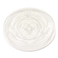 Food Service | Boardwalk BWKPET912STRAWPK 9 oz. to 12 oz. Crystal-Clear Cold Cup Straw-Slot Lids - Clear (100/Pack) image number 1