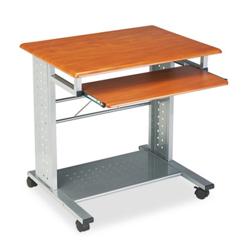Office Desks & Workstations | Mayline 945MEC Empire 29.75 in. x 23.5 in. x 29.75 in. Mobile PC Cart - Medium Cherry/Silver image number 0