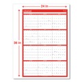 Calendars & Planners | Universal 71004 24 in. x 36 in. 12-Month (Jan-Dec 2026) Erasable Wall Calendar - White/Red Sheets image number 2
