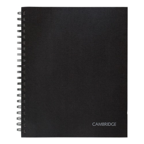Notebooks & Pads | Cambridge Limited 06100 1 Subject Wide/Legal Rule 8.5 in. x 11 in. Hardbound Notebook with Pocket - Black Cover (96 Sheets) image number 0