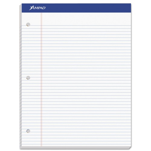 Cleaning & Janitorial Supplies | Ampad 20-346 8.5 x 11.75 Narrow Rule Double Sheet Pads - White (100-Sheets/Pad) image number 0