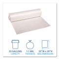 Just Launched | Boardwalk BWK530 33 in. x 39 in. 33 gal. 1.1 mil. Recycled Low-Density Polyethylene Can Liners - Clear (10 Bags/Roll, 10 Rolls/Carton) image number 2