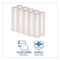 Friends & Family Sale - 15% off select orders | Boardwalk X8647DCKR01 43 in. x 47 in. 56 gal. 1.4 mil Low-Density Can Liners - Clear (100/Carton) image number 3