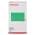 Office Jansan | Universal UNV14217EE 1/5 Cut Tab Legal Size Deluxe Color Hanging File Folders - Bright Green (25/Box) image number 0