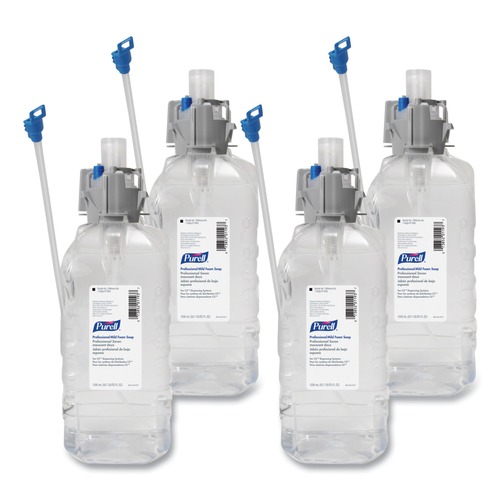 Labor Day Sale! Save $30 off $199! | PURELL 8565-04 1,500 mL Professional Mild Foam Soap Refill for CX, CXi, CXT Dispensers - Fragrance-Free (4/Carton) image number 0