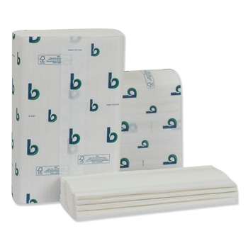 Boardwalk BWK6204 1-Ply 9 in. x 9.5 in. Structured Multifold Towels - White (16 Packs/Carton, 250/Pack)