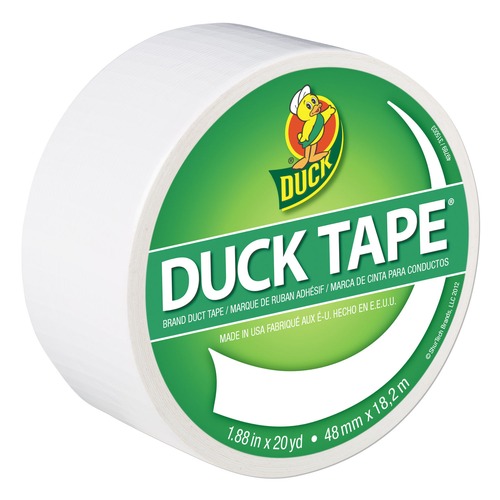 Packing Tapes | Duck 1265015 1.88 in. x 20 yards 3 in. Core Colored Duct Tape - White (1-Roll) image number 0