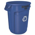 Trash & Waste Bins | Rubbermaid Commercial FG263273BLUE 32 gal. Polyethylene Brute Recycling Container - Blue image number 0