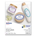 Office Jansan | Avery 22820 2 in. x 3.33 in. Labels with Sure Feed and Easy Peel - Oval Glossy White (80/Pack) image number 0