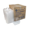 Food Service | Pactiv Corp. YCN8467H00D0 9.38 x 8 x 1.25 ClearView MealMaster 2-Compartment Dome Plastic Lid with Fog Gard Coating - Clear (252/Carton) image number 3