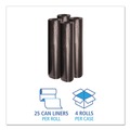 Trash Bags | Boardwalk H8048EKKR01 40 in. x 48 in. 45 gal. 1 mil Recycled Low-Density Polyethylene Can Liners - Black (100/Carton) image number 2